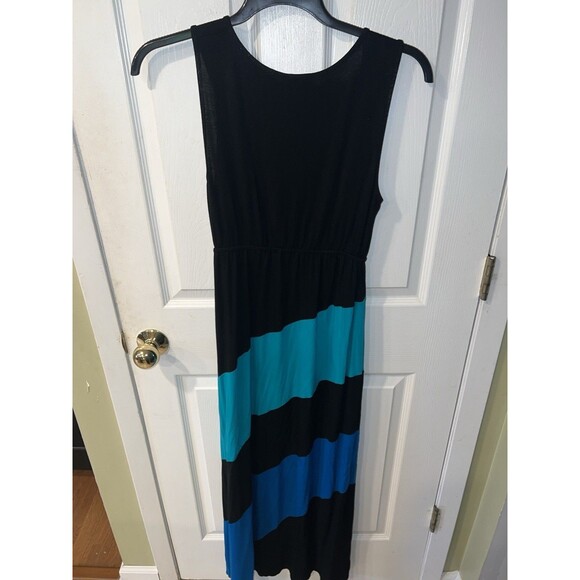 Spense Maxi Dress Womens M Multicolor Striped Jersey Knit Casual Comfort Beachy - Picture 6 of 7